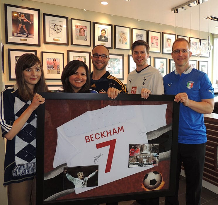 Autographed David Beckham shirt arrives at Éminence Head Office!